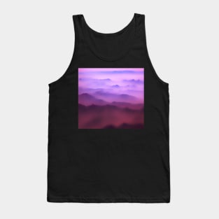 Misty Mountains - unearthly landscape with mountain peaks in pink and purple (airbrush style) Tank Top